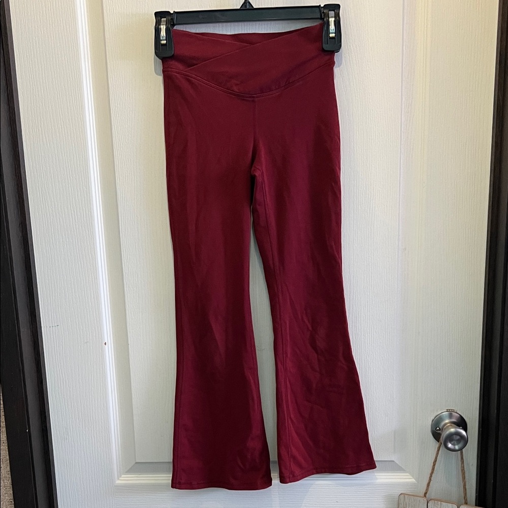 Old Navy Active Maroon Flare Pants